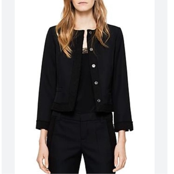 NWOT Zadig & Voltaire Gaspar Black Wool Jacket - Picture 1 of 7